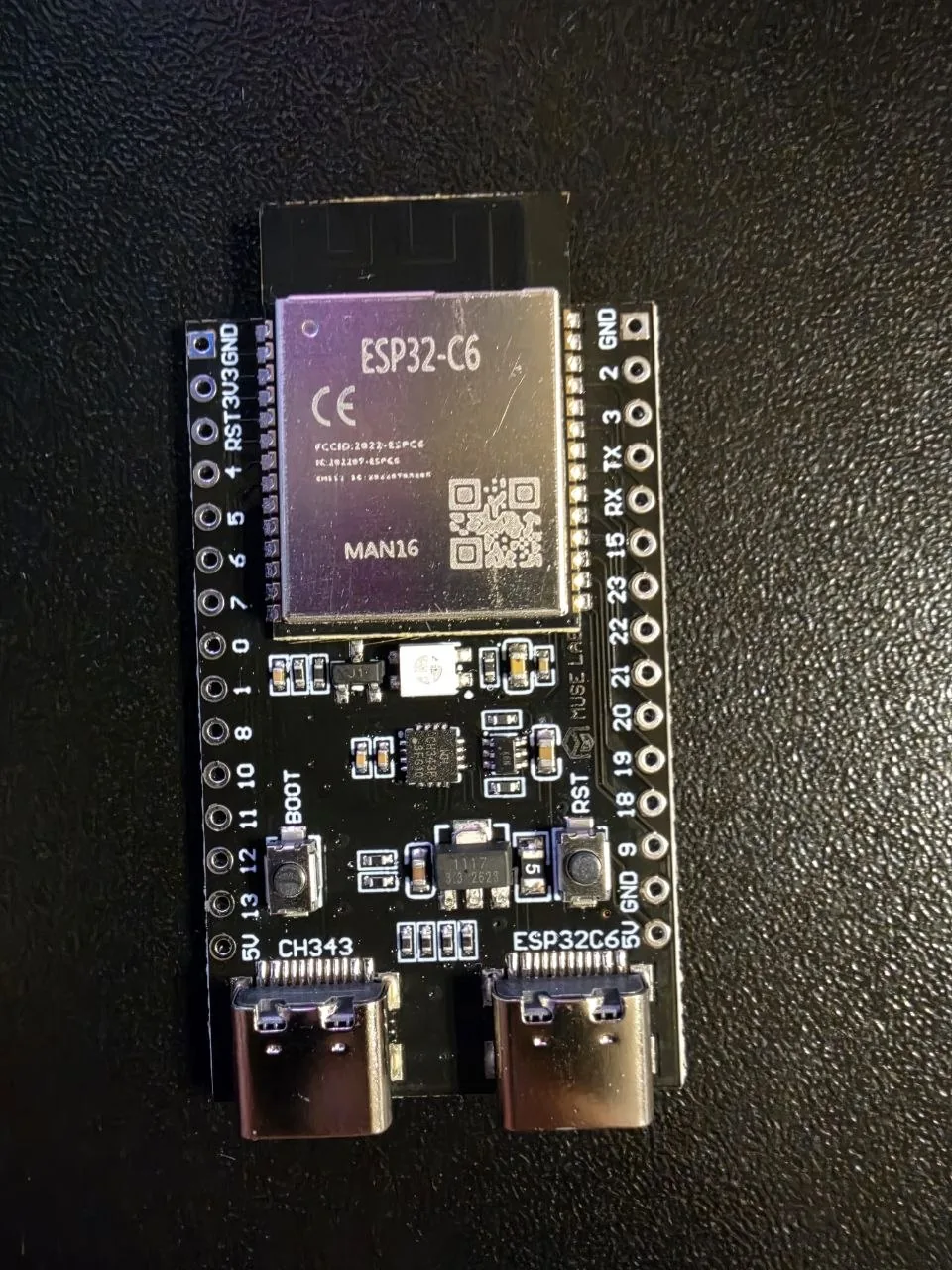Плата nanoESP32-C6 с двумя разъёмами USB-C